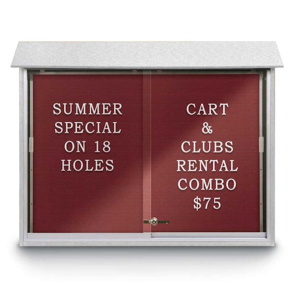 Indoor Enclosed Combo Board, 42"x32", Bronze Frame/Black Porc & Cloud